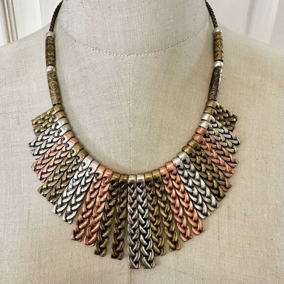 Tri tone statement necklace - Picture 1 of 11
